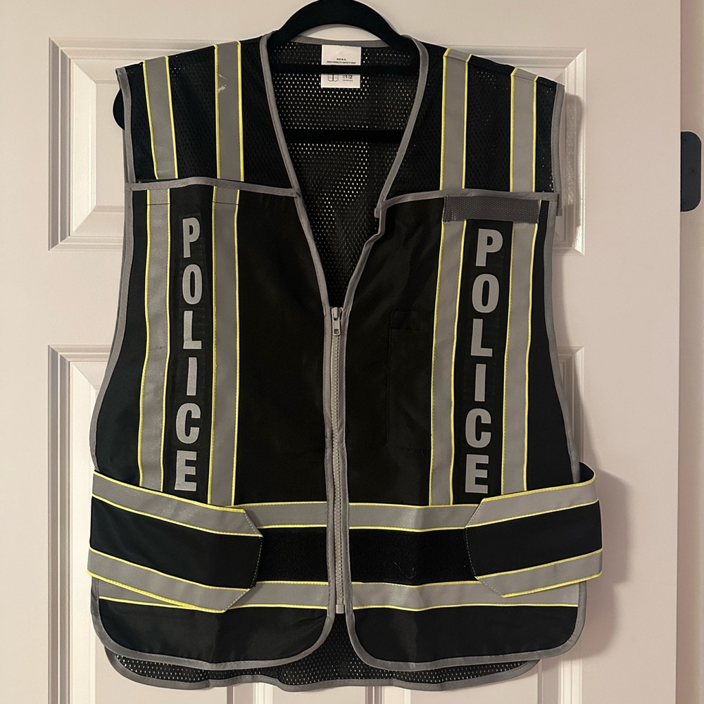 Black Reflective Police Vest